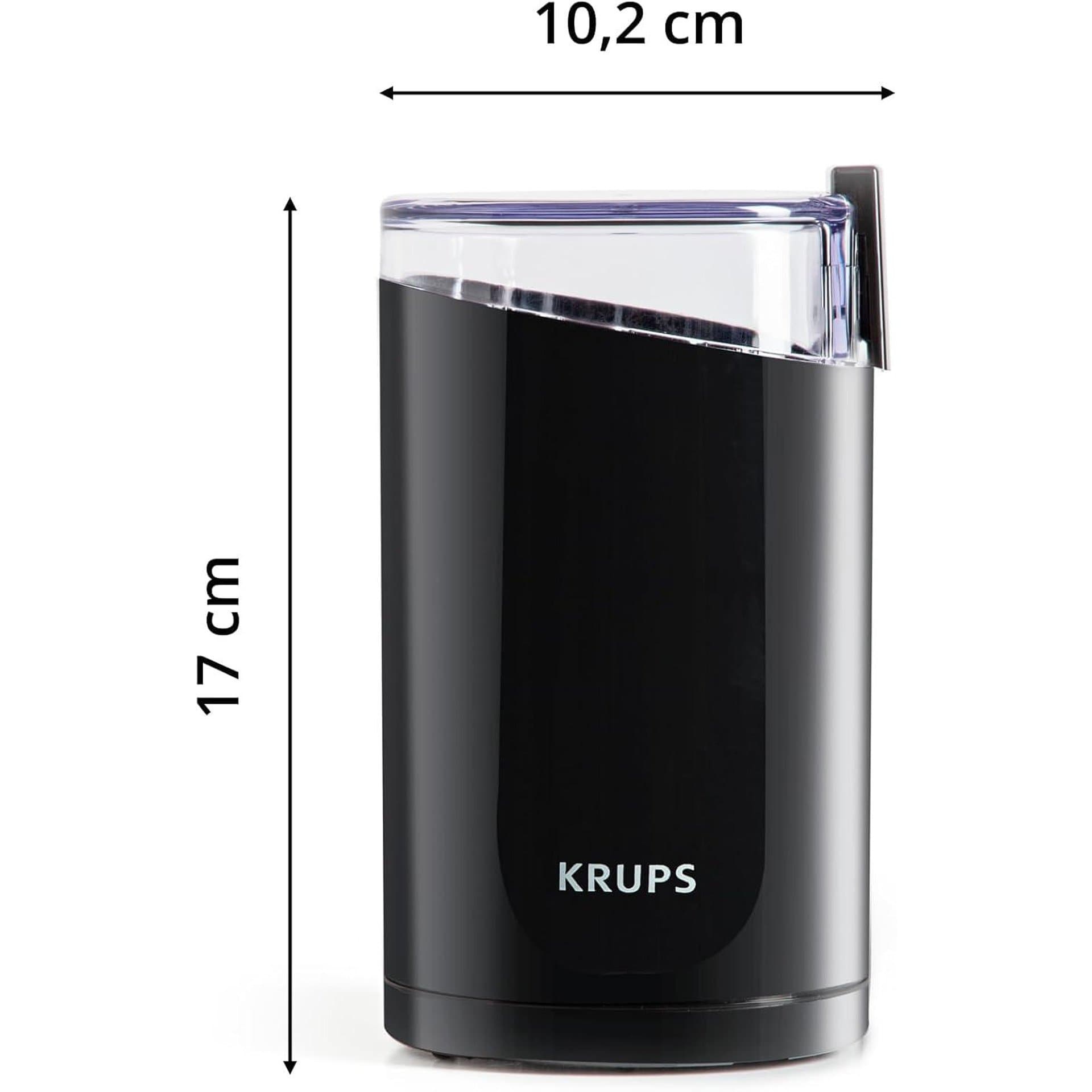 Електрическа кафемелачка - KRUPS F2034238 200W, 75g капацитет, еднократно смилане, стоманени ножове, черна 6