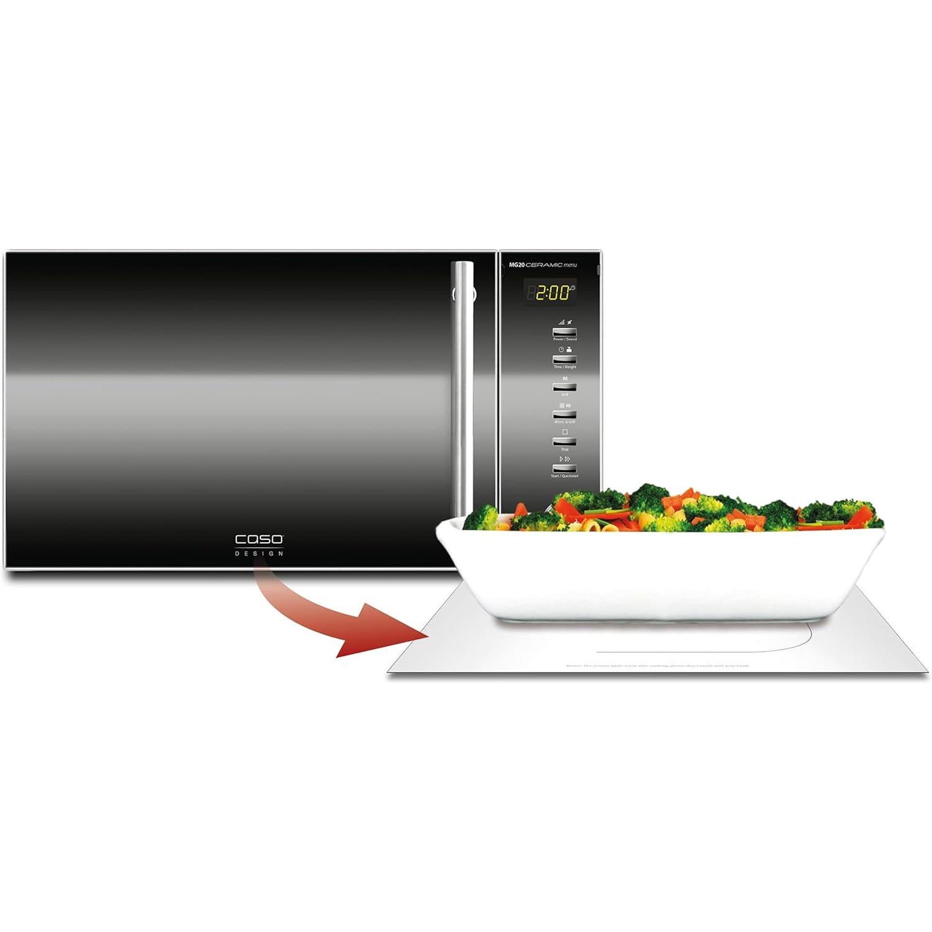 Микровълнова фурна с грил - CASO MG20 Ceramic menu 2 in 1 900 W 1000 W грил 20 L неръждаема стомана 2