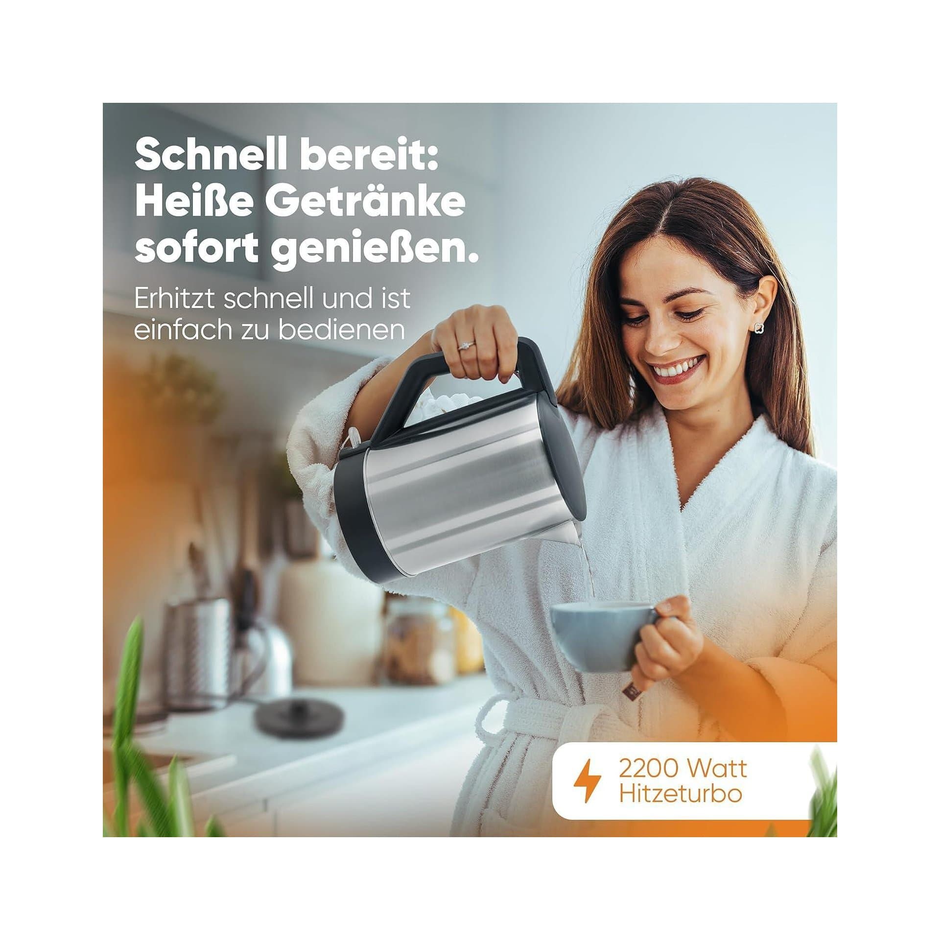 Електрическа кана - Clatronic WKS 3692 1,5 L 2200 W неръждаема стомана 5