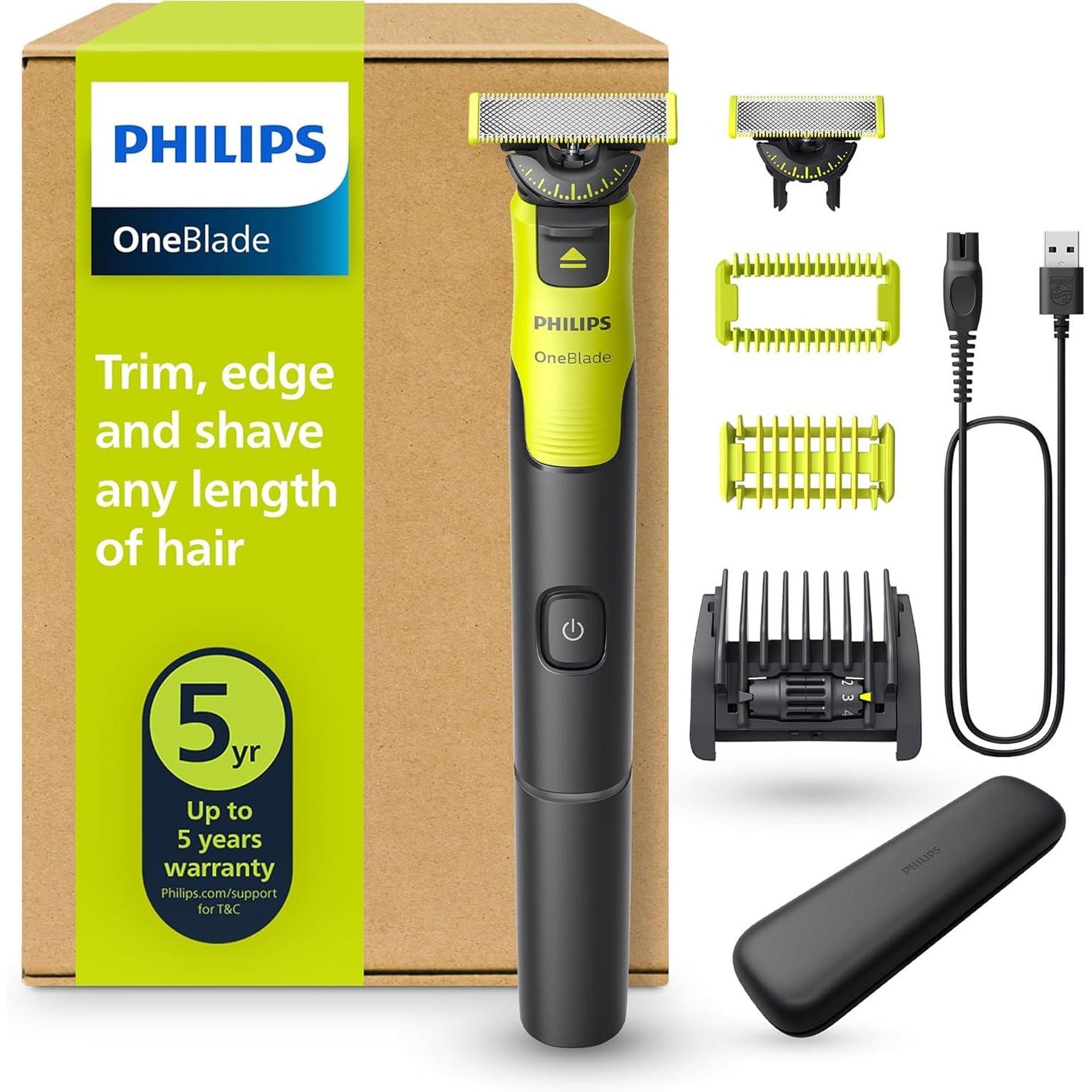 Тример с функция за бръснене - Philips QP4631 65 OneBlade 360 60 min Li Ion водоустойчива