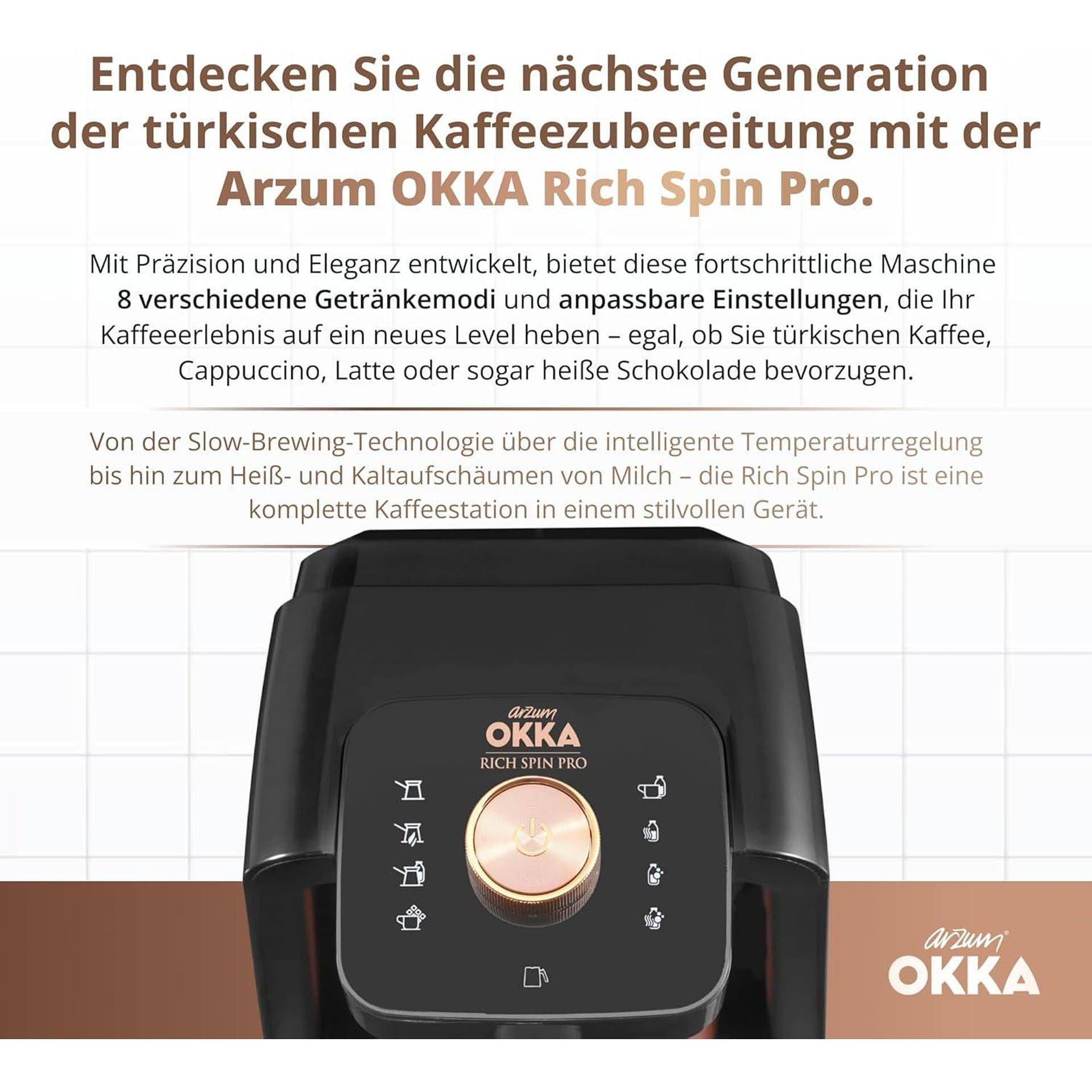 Кафемашина за турско кафе - Arzum OKKA RICH SPIN PRO меден цвят 3