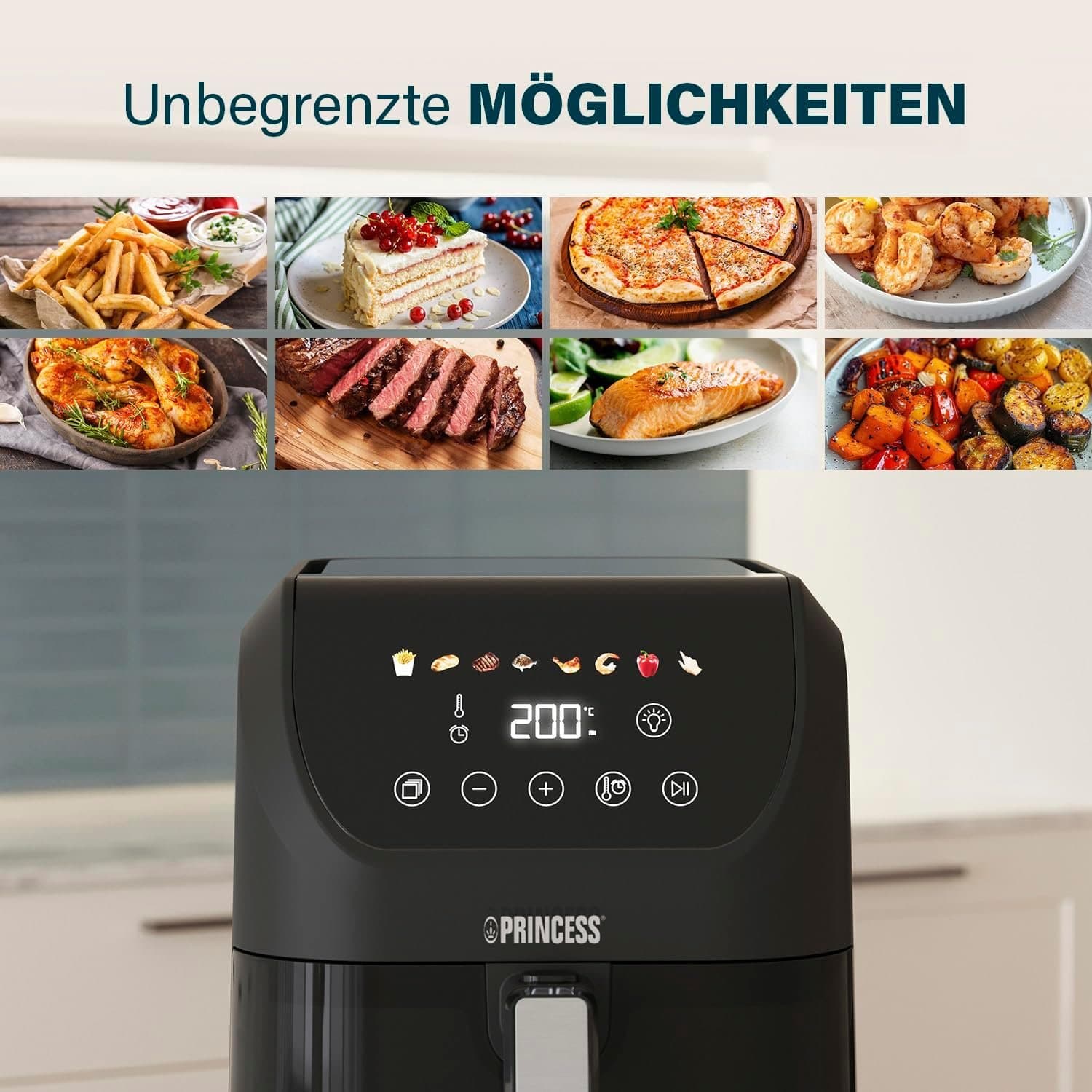 Фритюрник с горещ въздух - Princess Slim Airfryer 182240 5.5 L 1500 W 5