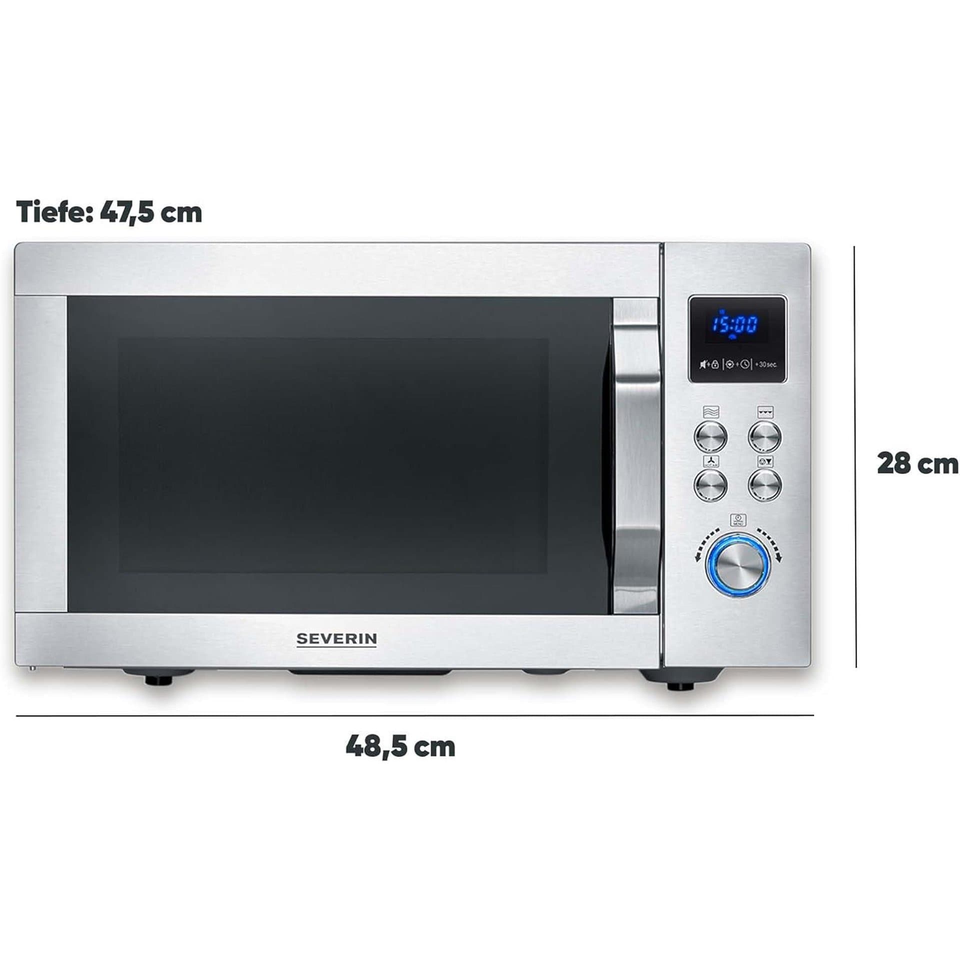 Микровълнова фурна - Severin MW 7982 25 л 2150 W с грил и hot air функция, 10 степени, автоматични програми, инокс 2
