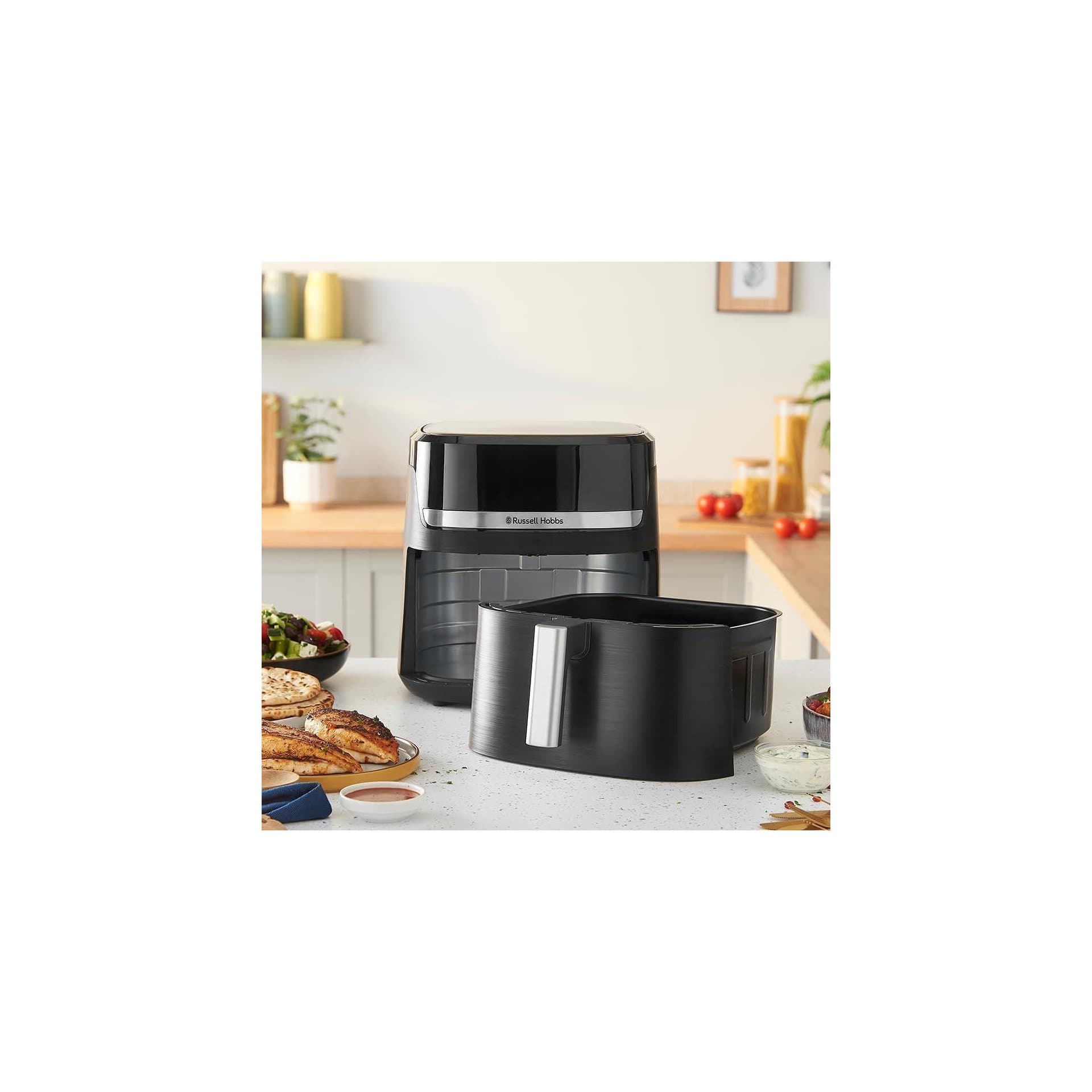 Фритюрник с горещ въздух – Russell Hobbs SatisFry XXL 8.3L Rapid AirFryer, 1800W, 9 програми, Touchscreen 3