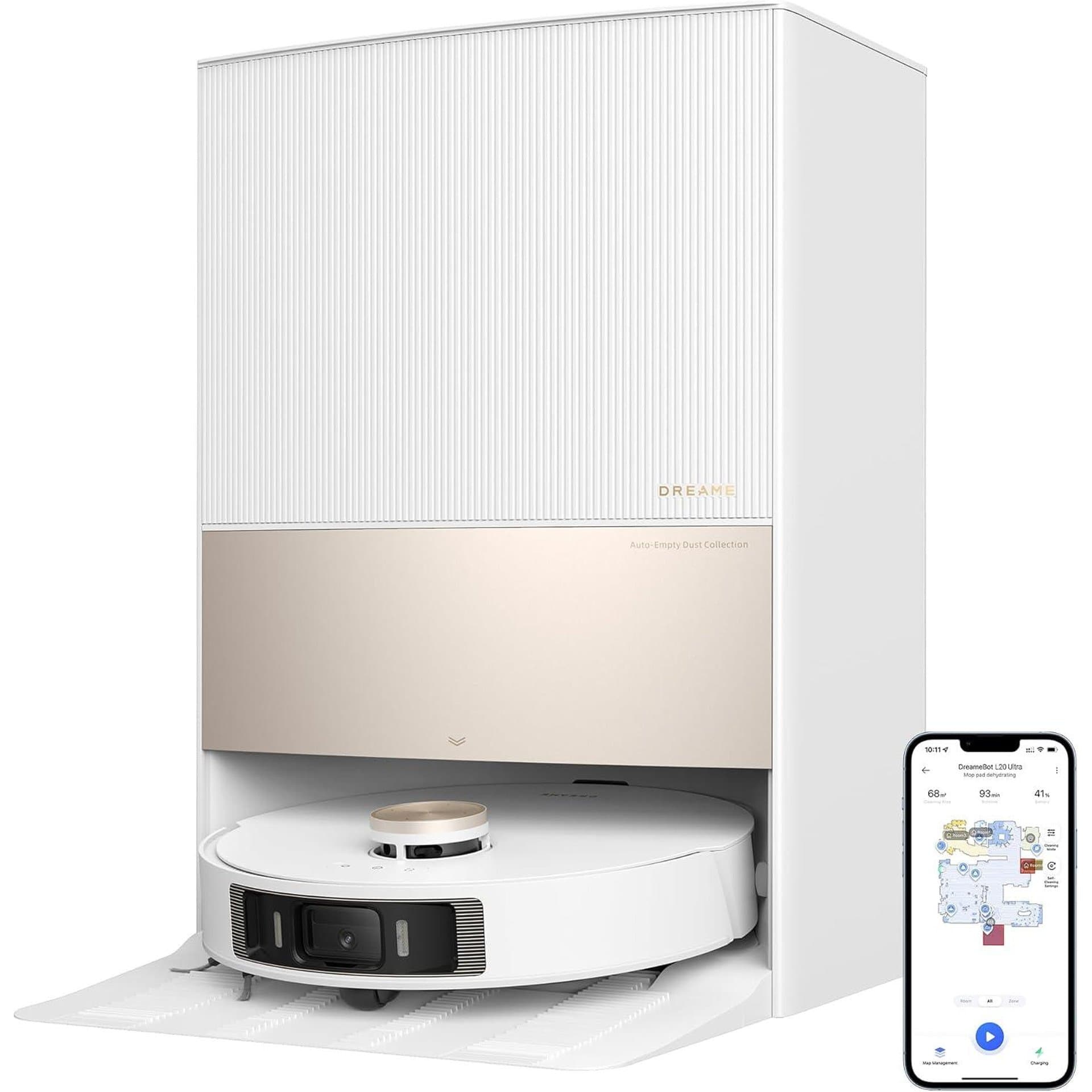Робот прахосмукачка и моп – Dreame L20 Ultra, 7000 Pa, автоматична станция, AI навигация